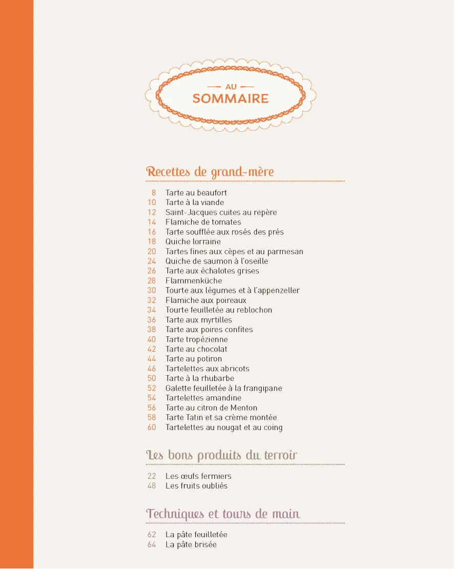 Les recettes de la quiche lorraine et de la tarte au chocolat